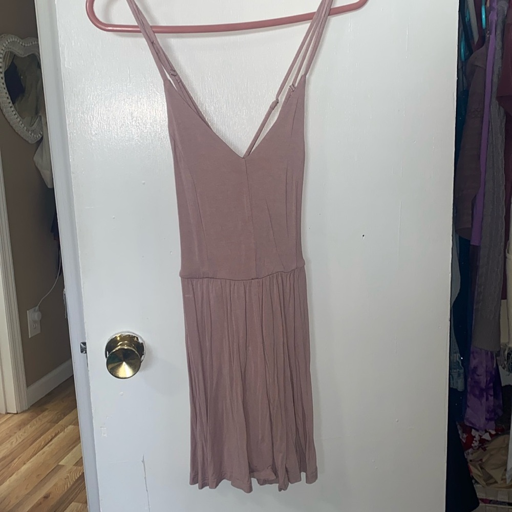 mauve soft cross-back romper - forever 21